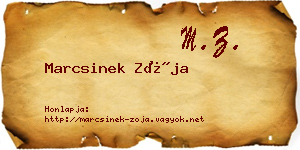 Marcsinek Zója névjegykártya
